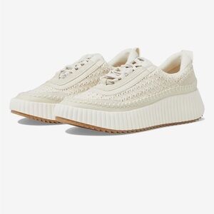 Dolce Vita  Dolen Woven Platform Sneakers in Sandstone